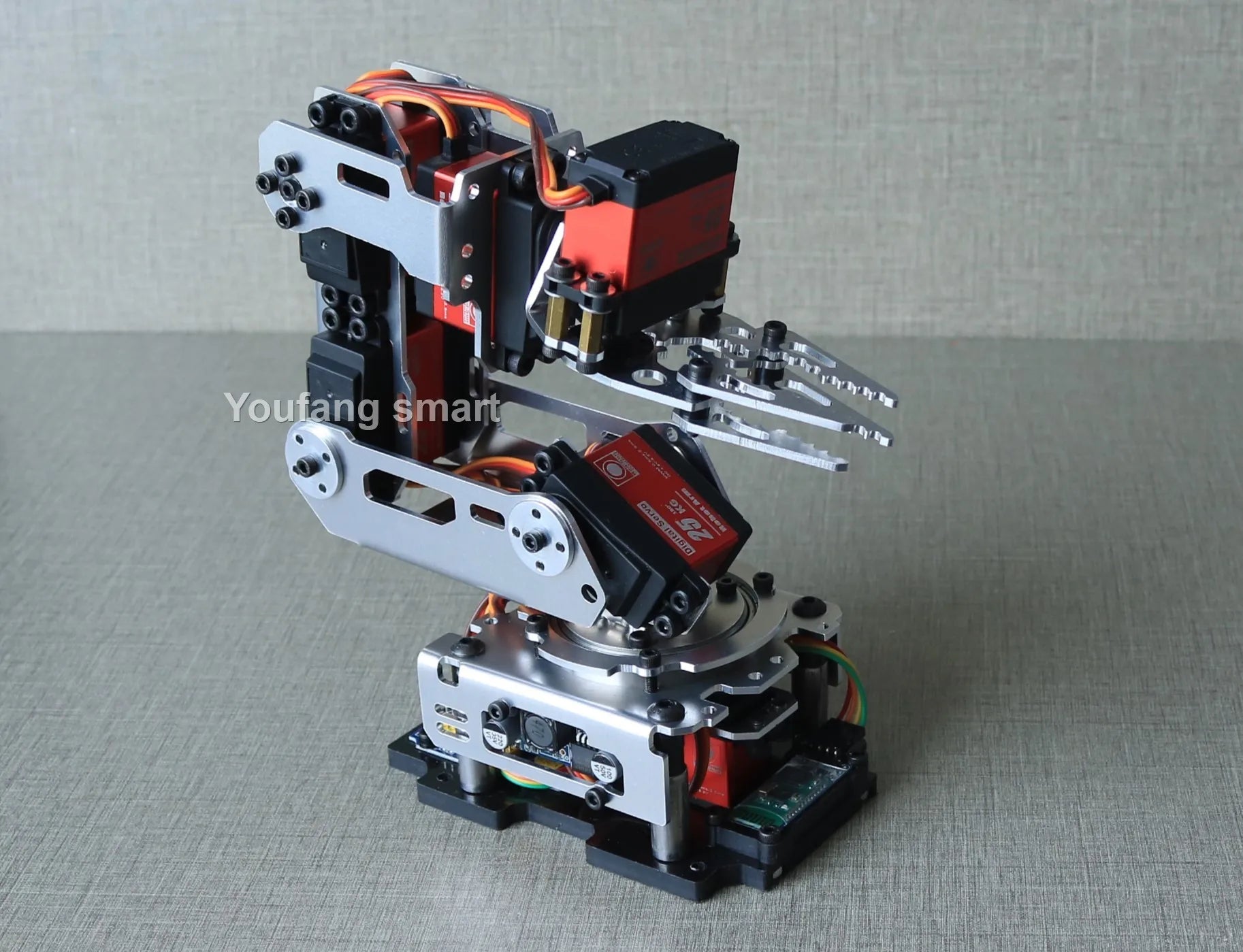 6 DOF Robotic Arm with Claw Clamp Gripper Kit Compatible 20Kg Servo for Arduino Robot DIY Kit Android App Programmable Robot Arm