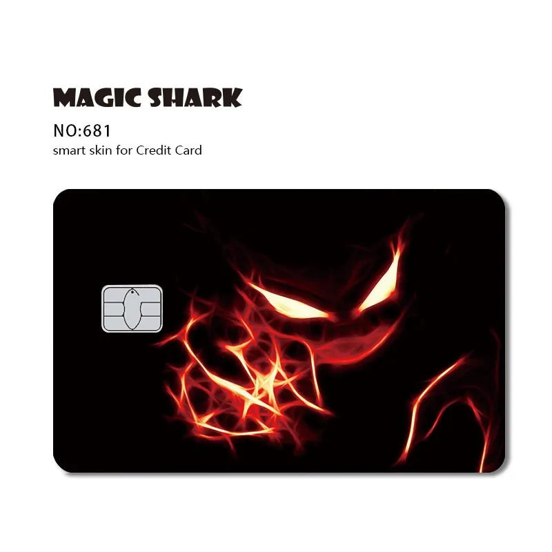 Magic Shark Anime Cartoon Game Save Money Pig Case Cover Film Skin Sticker for Small Chip Credit Card Bus Card