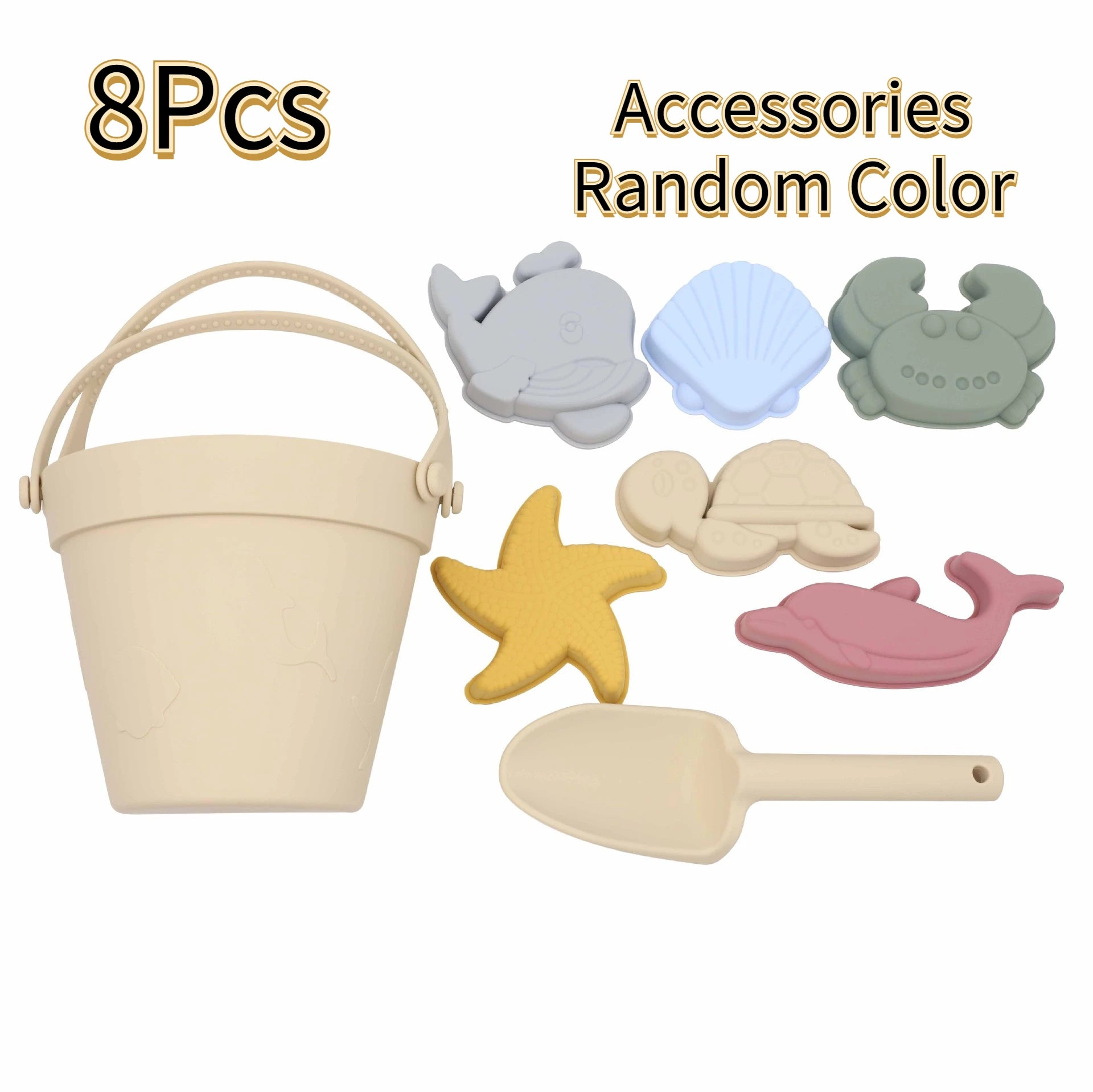 8Pcs Summer Beach Toys Kids Soft Silicone Sandbox Set Beach Game Toy Send Children Beach Play Sand Water Play Tools Swim Game