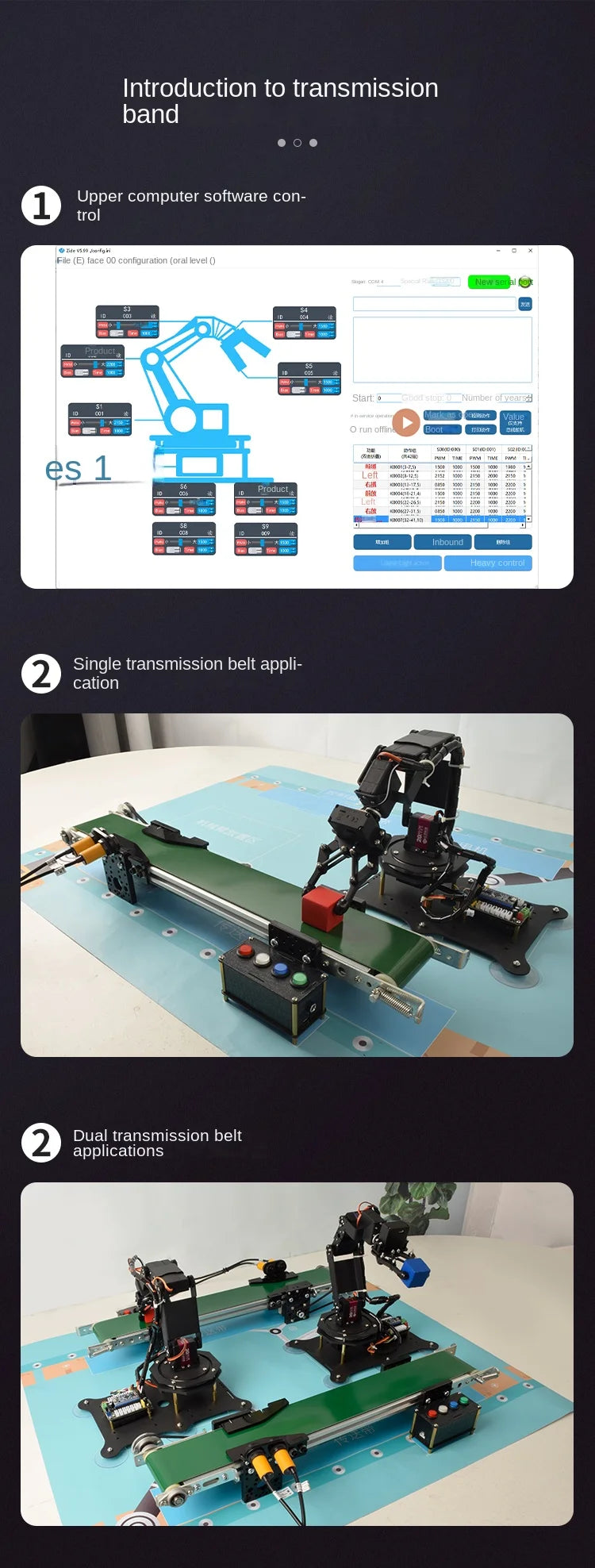 Conveyor Belt Assembly Line for Robotic Arm Control Stepper Motor Simulation Infrared Sensor Robotics kit Educational DIY Kit