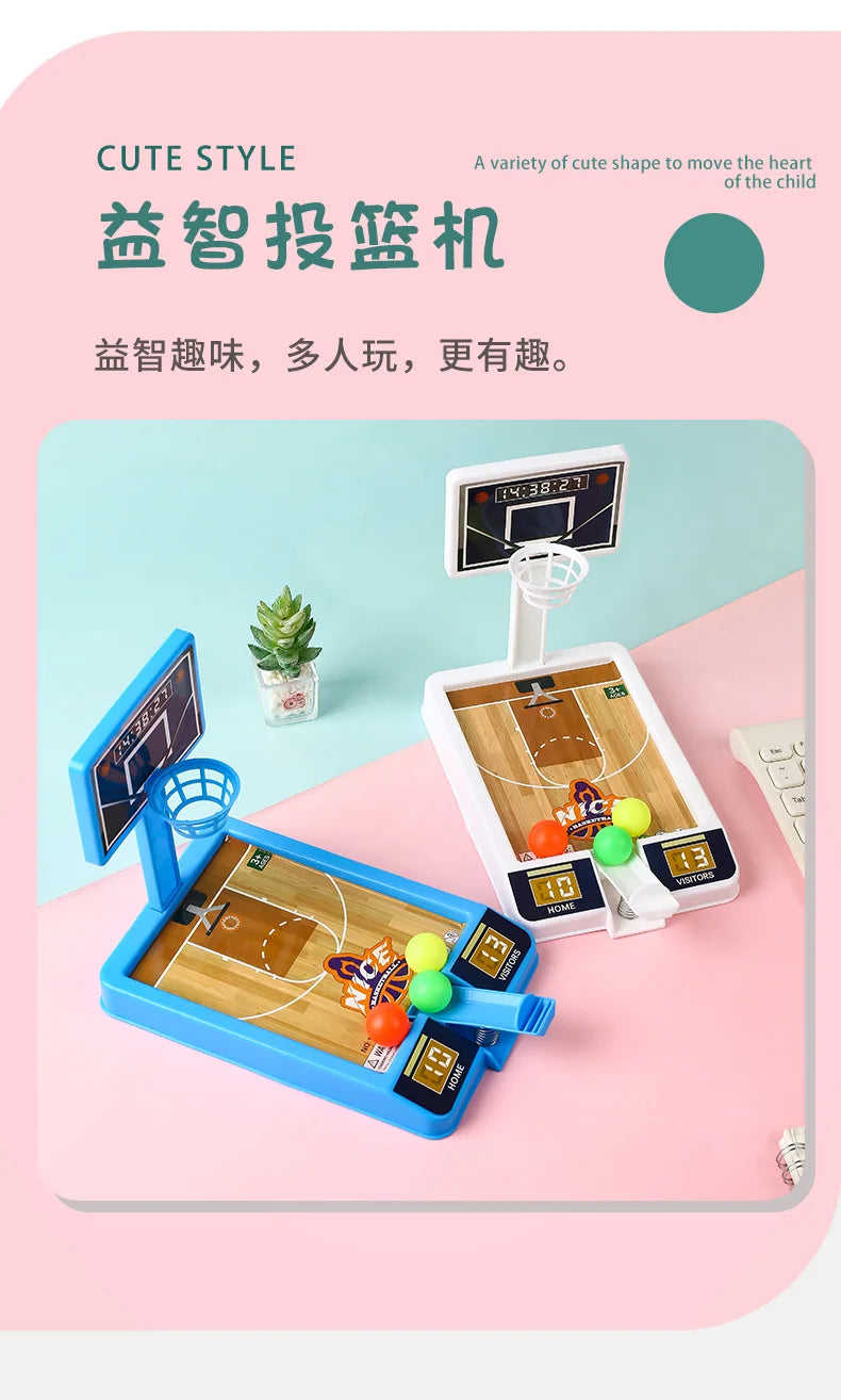 Mini Basketball Shooting Sports Games Children Play Sets Hoop 3-Ball Interactive Kids Board Game Desktop Ball For Children Toy