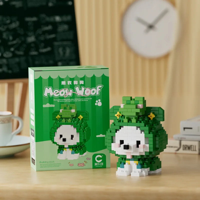 New 24 Styles Kawaii Pet Cat/Dog Small Particle Building Blocks Educational Room Decoration Children's Christmas Gifts