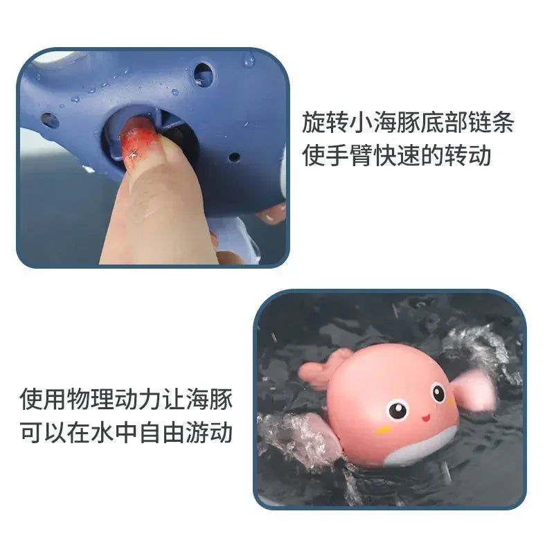 Bath Toys Kids Swimming Clockwork Dolls Play Water Baby Bathing Cute Funny Children Bathroom Shower Bathtub Animals Toy