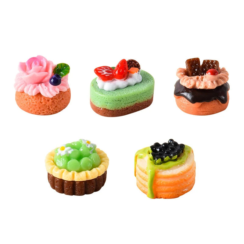 1Set 1:12 Dollhouse Miniature Fruit Cake Egg Tart Bread Dessert Model Kitchen Food Decor Toy Doll House Accessories