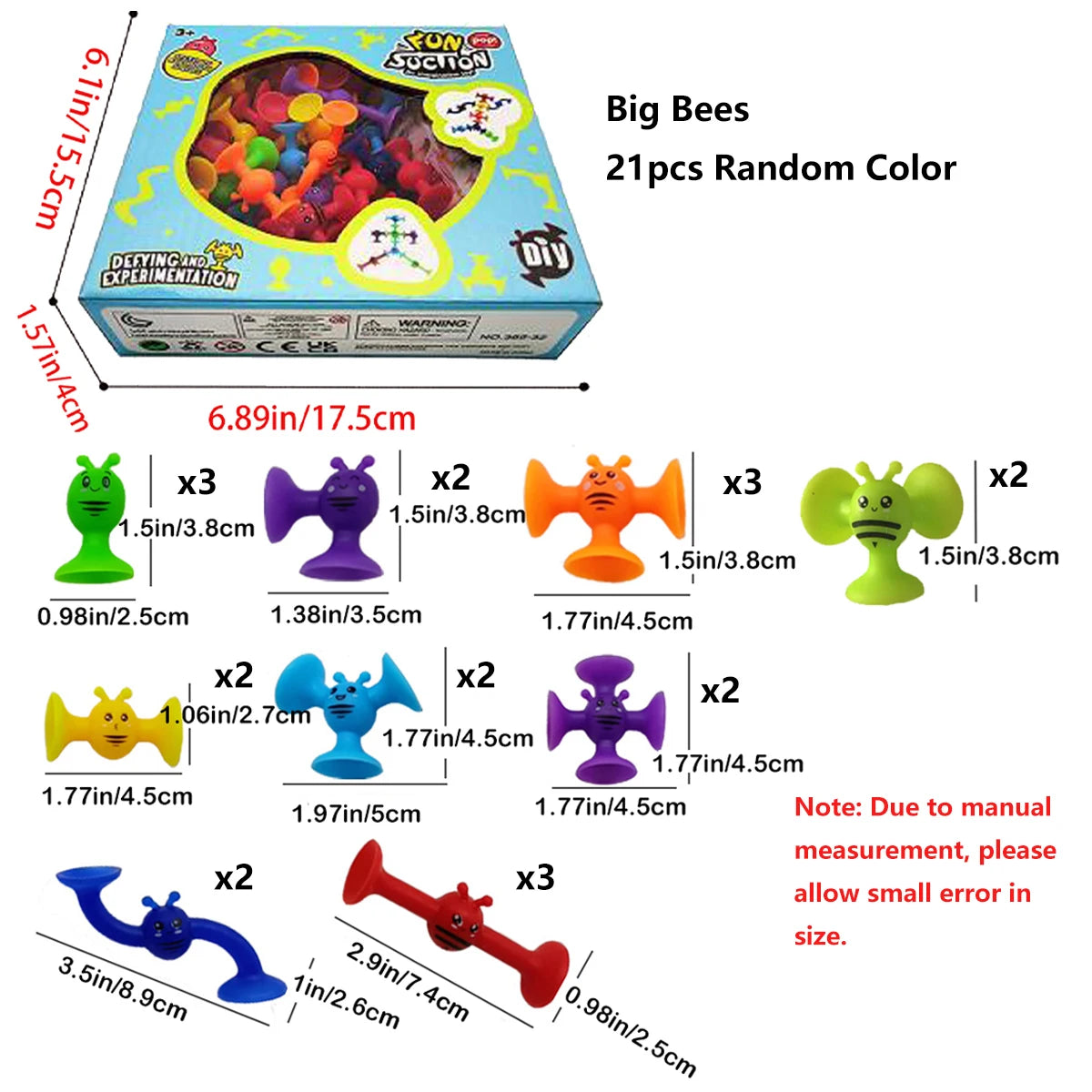 Small Bees Suction Cup Toys Set,Soft Building Blocks Pop Sucker,Parent-child Interactive Game, Window Bath Toys