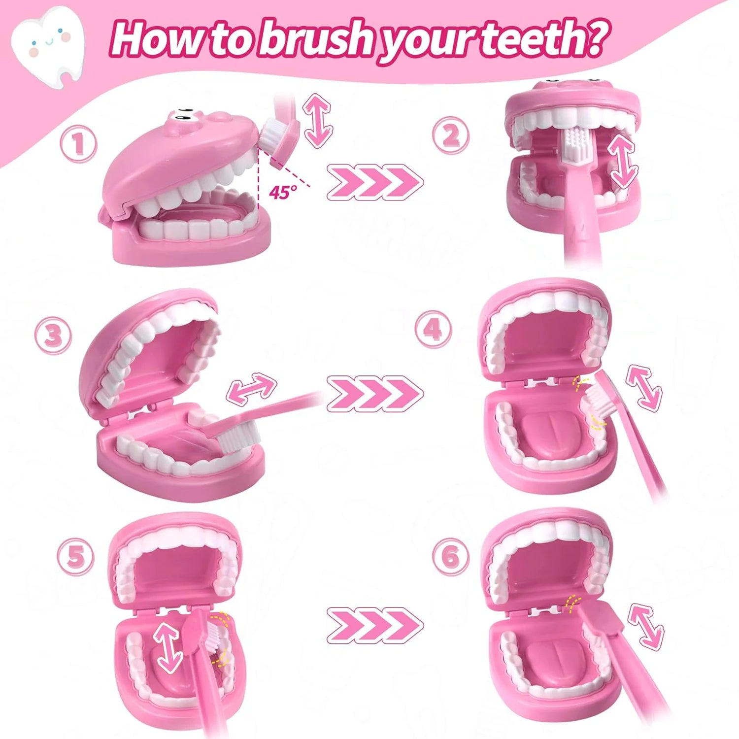 Children's play house dentist set, dentist simulation early education, practicing oral practice brushing teeth model