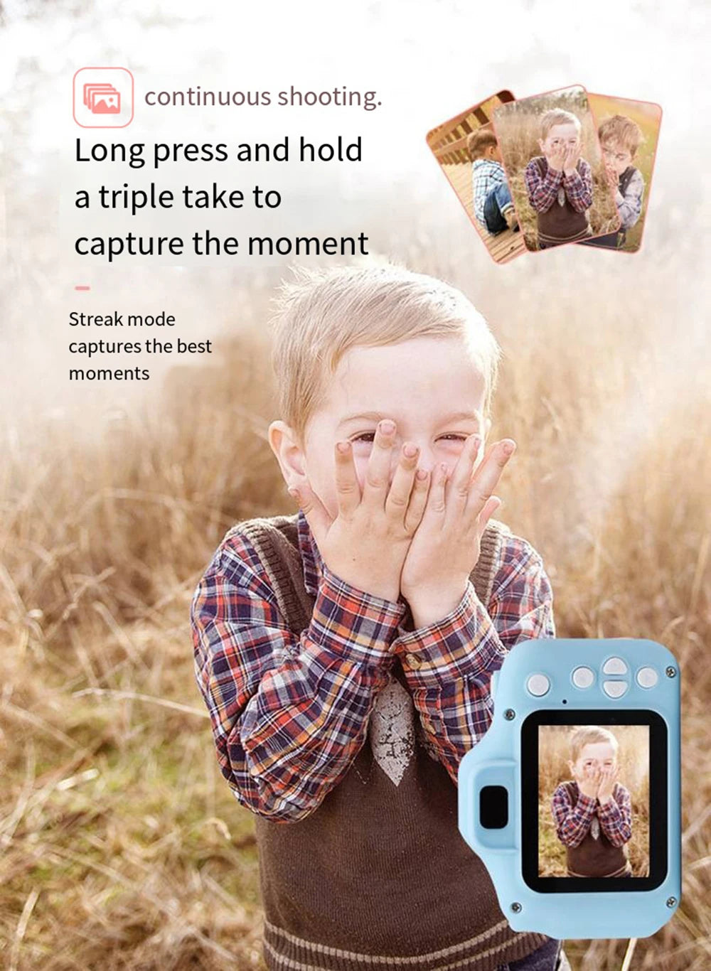 HOMEFISH Mini Children Camera Digital Vintage Camera Educational Toys Kids Photography Video Camera Outdoor Photography Toy Gift