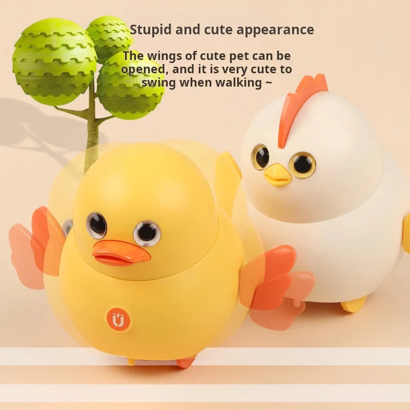 Montessori Baby Toy Power-driven Wobble Chicken Pet Squad Magnet Crawl Wobbler Duck Children Toys