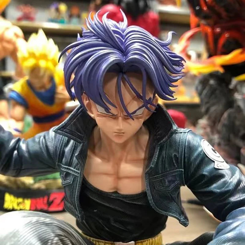GK Dragon Ball Trunks Action Figure Statue 16cm PVC Ornaments Anime Super Saiyan Sitting Position Torankusu Figurine Model Toys