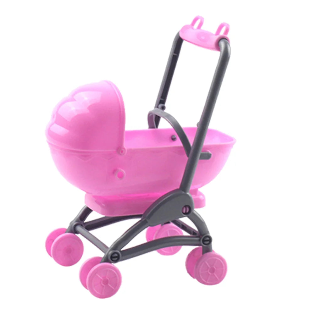 Mini Shopping Cart Simulated Stroller Furniture House Decoration Model Toy Simulation Plastic Mini Baby Carriage Playing