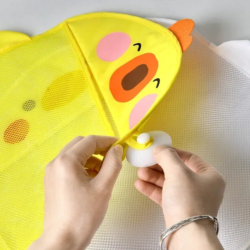 New Baby Bathroom Mesh Bag Sucker Design For Children Bath Toys Kid Basket Cartoon Animal Shapes Cloth Sand Toys Storage Net Bag