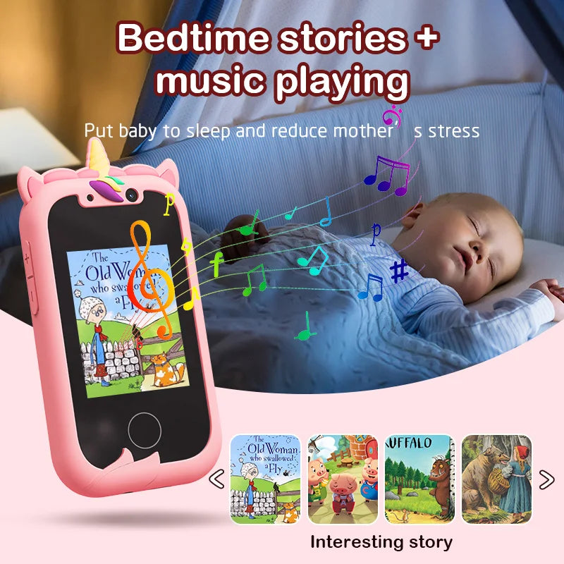 Kids Smart Phone Camera Toys Touchscreen Unicorn Baby Mobile MP3 Player Digital Camera Educational Toys for Girls Boys Age 3-8