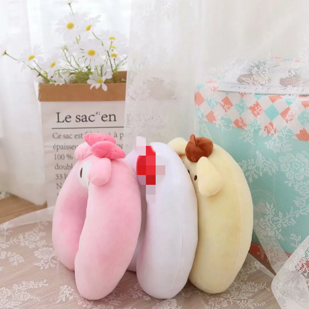 Kawaii Sanrio Neck Pillow Cartoon Hello Kitty My Melody Kuromi Cinnamoroll U-shaped Pillow Anime Car Travel Headrest Gift