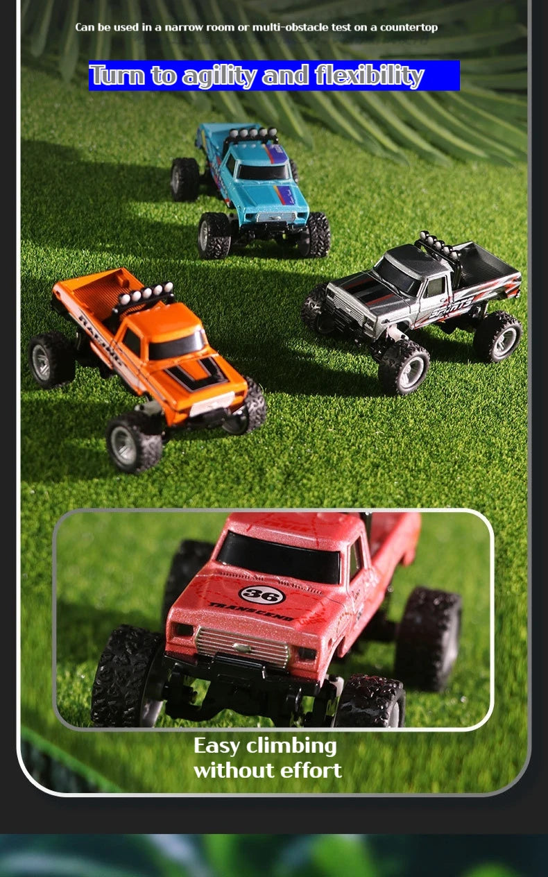 1:64 Speed Mini Off-Road Remote Control Car Alloy Cool Lighting Shock Absorption Children's Desktop Competition Toy Small Gift