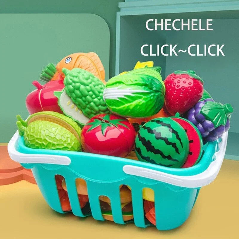 Kids Simulation Kitchen Toy Accessories Toddler Pretend Play Kitchen Toy with Cookware Steam Pot, Toy Cutlery, Cut Play Food