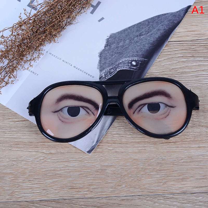 1pc Novelty Glasses Halloween Toy Photo Booth Props Party Funny Glasses Fake Novelty Gag Prank Eye Ball Joke Toy Gift