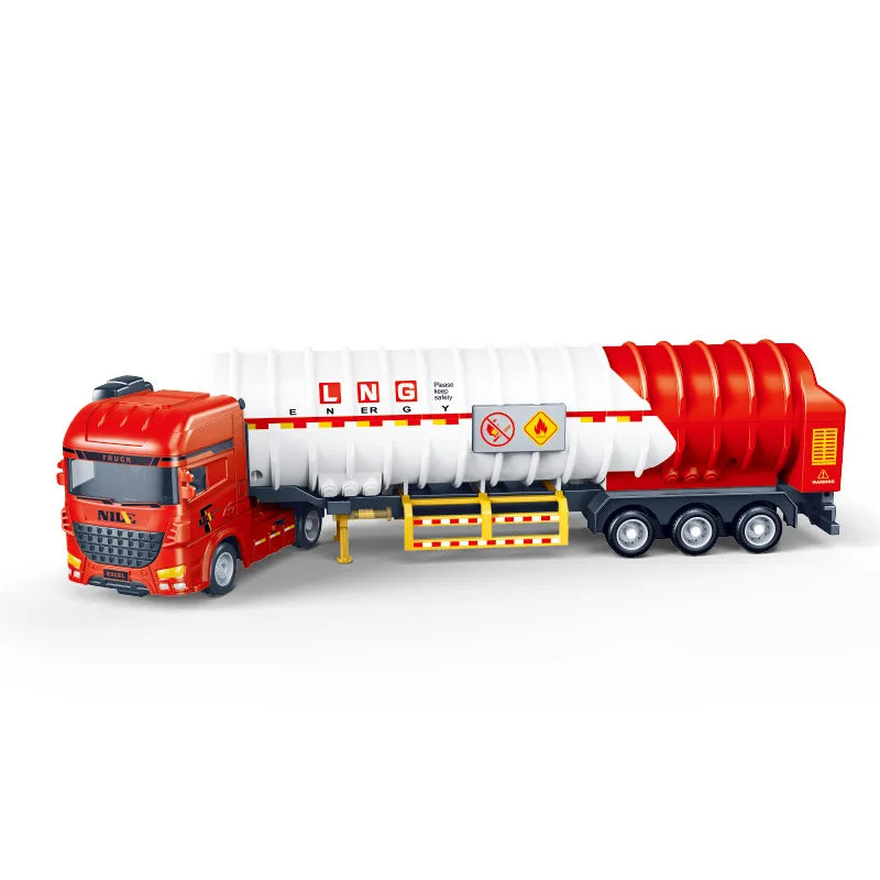 Children's Cartoon Toy Inertial Tank Transport Vehicle Engineering Car Model Inertial Car Model Children's Gift Car Toy