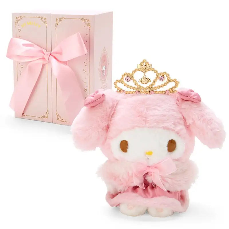 Sanrio Cartoon Diamond Sparkle Crown Collection Kitty Cat Kurumi Cinnamoroll Mymelody Kuromi Plush Anime Toys for Girl Gift