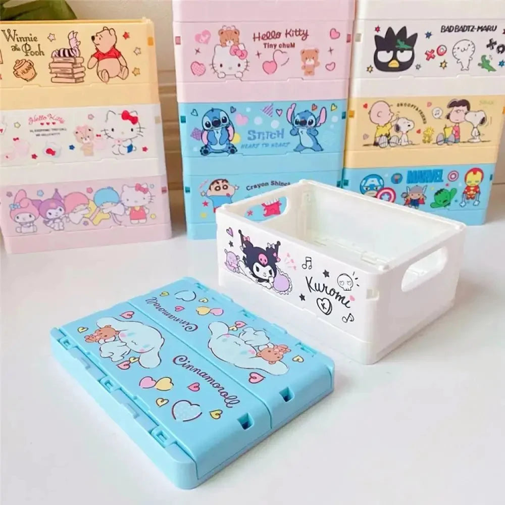 Foldable Sanrio Storage Box Kawaii Hellokitty Kuromi Cinnamoroll My Melody Desktop Storage Anime Cartoon Kids Gift
