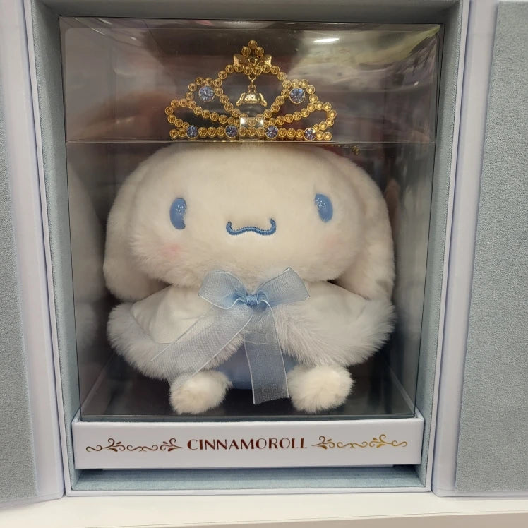 Sanrio Cartoon Diamond Sparkle Crown Collection Kitty Cat Kurumi Cinnamoroll Mymelody Kuromi Plush Anime Toys for Girl Gift
