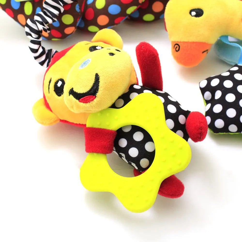 Baby Car Seat Stroller Spiral Hanging Toys Sensory 0-12 Months Newborn Toys Crib Bassinet Mobile Music Box BB Squeaker Rattles