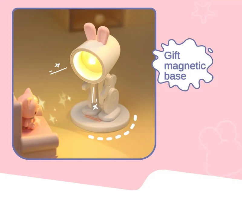 LED Night Light Mini Pet Cute Lamp Ins Student Gift Cartoon Pet Folding Table Lamp Kids Room Bedside Bedroom Living Room Decor