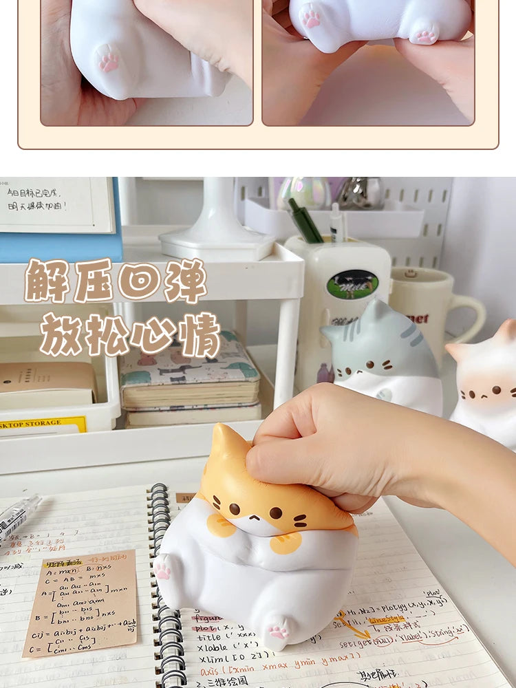 Kawaii Cat Stress Relief Squishy Toy PU Slow Rising  Squeeze Antistress Ball Cartoon Table Ornaments Birthday Gift For Girls
