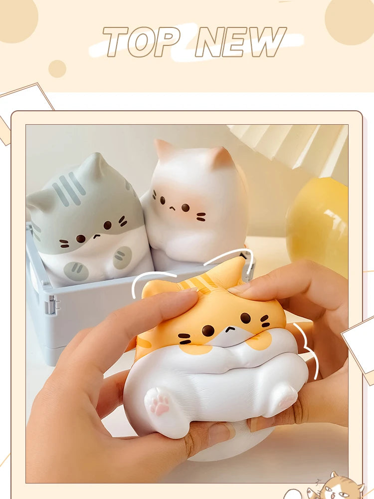 Kawaii Cat Stress Relief Squishy Toy PU Slow Rising  Squeeze Antistress Ball Cartoon Table Ornaments Birthday Gift For Girls