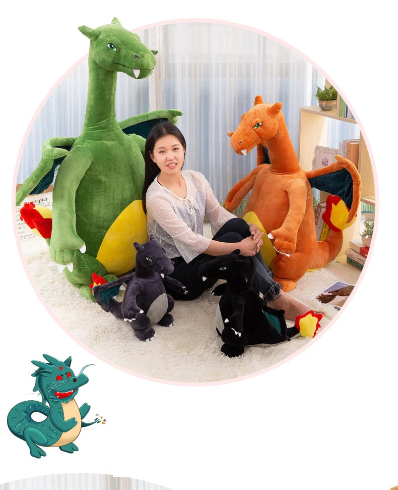 Pokemon Big Size Charizard Dragonite Anime Figures Doll Stuffed Animals Plush Toy Kawaii Room Decoration Toy Kids Christmas Gift