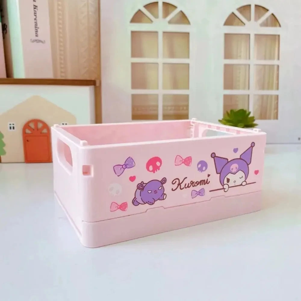 Foldable Sanrio Storage Box Kawaii Hellokitty Kuromi Cinnamoroll My Melody Desktop Storage Anime Cartoon Kids Gift