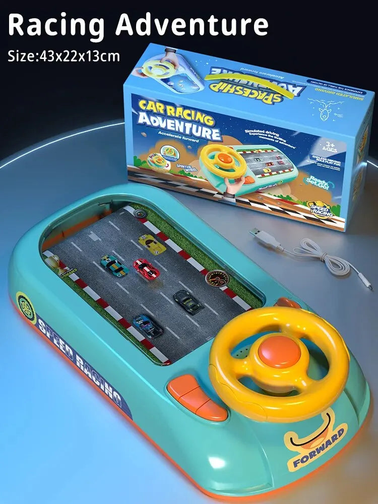 Children's Racing Challenge Adventure Game Machine Competitive Puzzle Simulation Driving Desktop Steering Wheel Toy