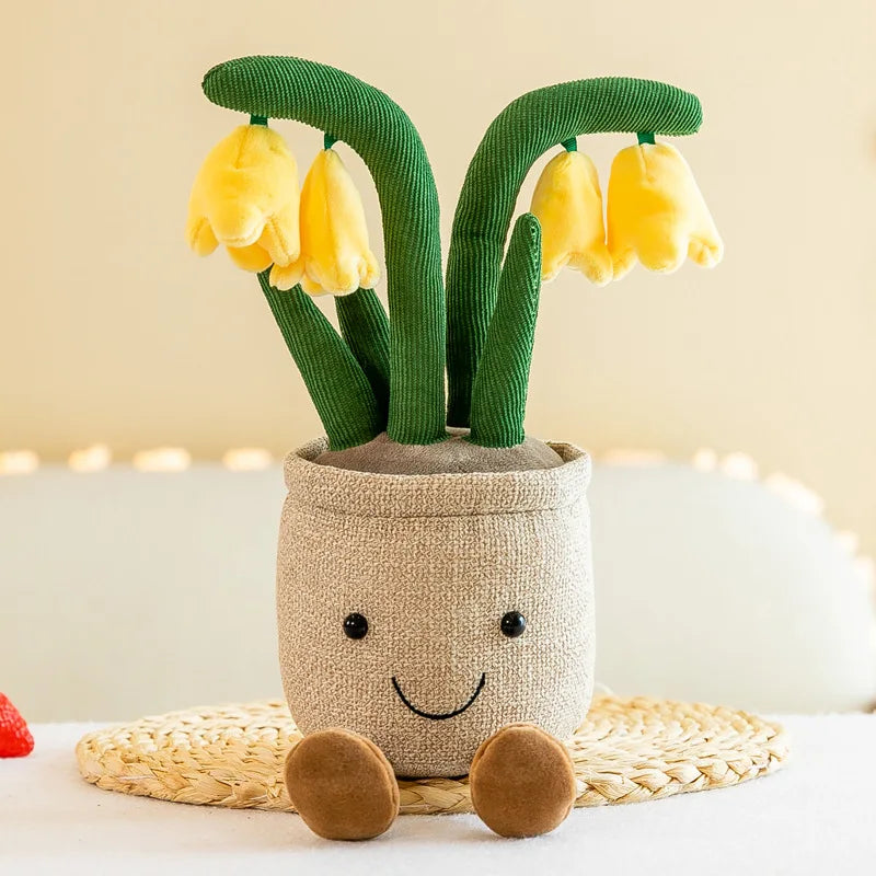 Kawaii Stuffed Plush Plants Lifelike Potted Plant Plush Doll Succulent Pine Tree Cake Bamboo Cactus Pillow Cushion Toy Decor
