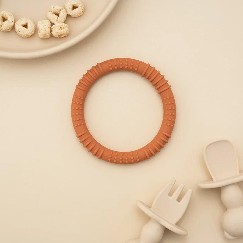 1Pcs Silicone Baby Teether Health Care Molar Toy Food Grade Toddler Nursing Teething Ring Chewing Toys BPA Free Baby Accessories