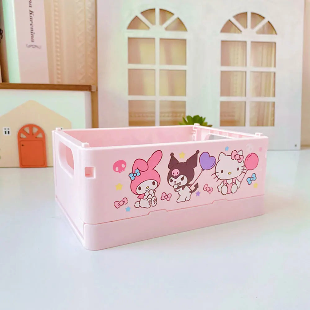 Foldable Sanrio Storage Box Kawaii Hellokitty Kuromi Cinnamoroll My Melody Desktop Storage Anime Cartoon Kids Gift