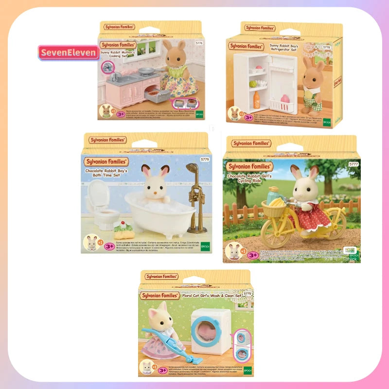Sylvanian Families Bathtub Shower Set Children'S Play House Toys Furniture Accessories Forest Family Bathtub Set