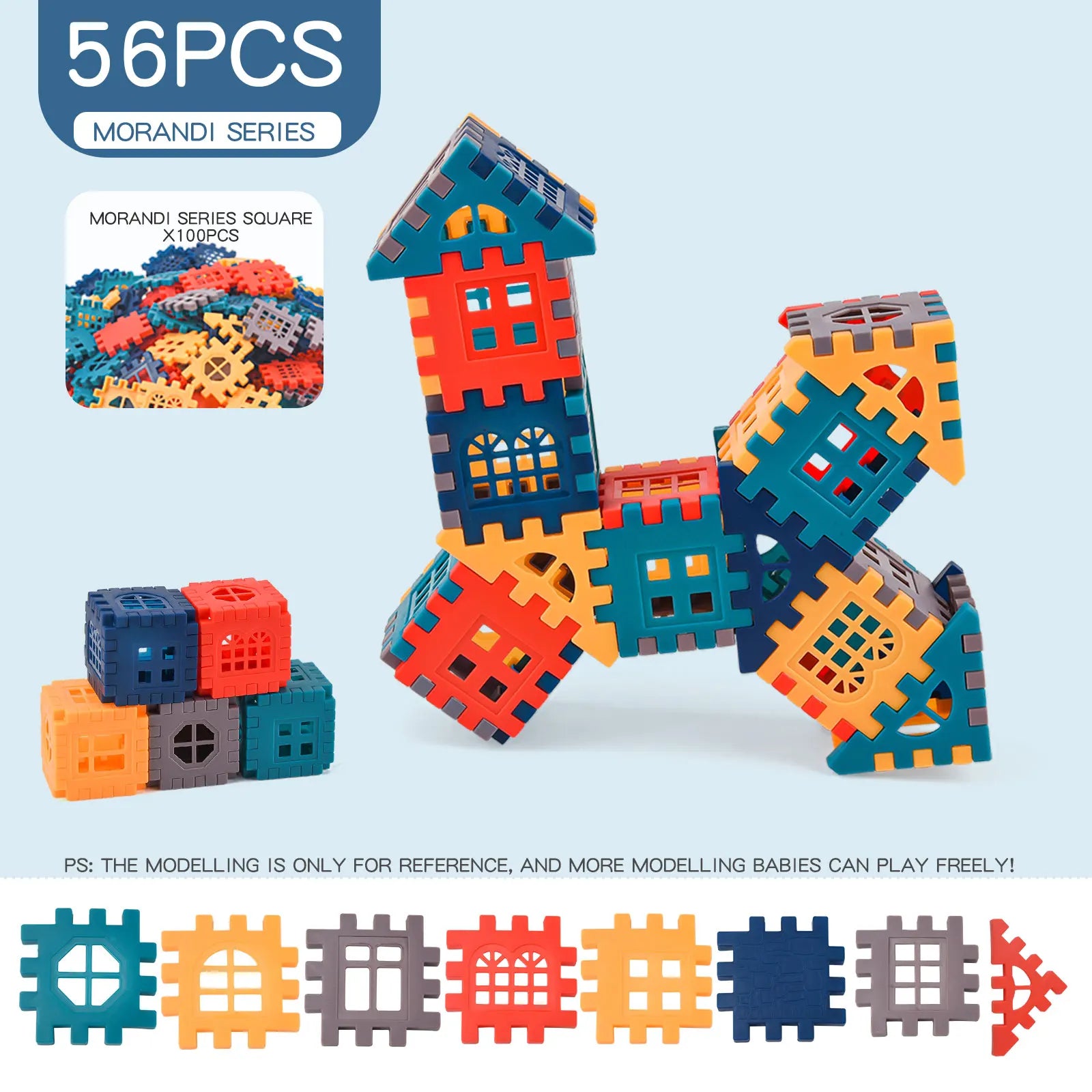 Morandi House Vuilding Blocks Children Build Houses With Plastic Block Toys
