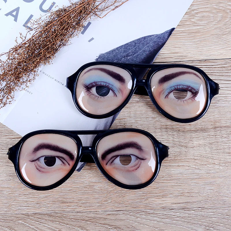 1pc Novelty Glasses Halloween Toy Photo Booth Props Party Funny Glasses Fake Novelty Gag Prank Eye Ball Joke Toy Gift