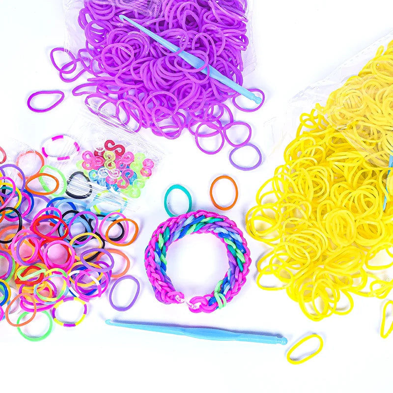 600 Elastic Different Colors Rubber Loom Bands Bracelet Children's Homemade Bracelets DIY for Loom Wrist Bracele for Women