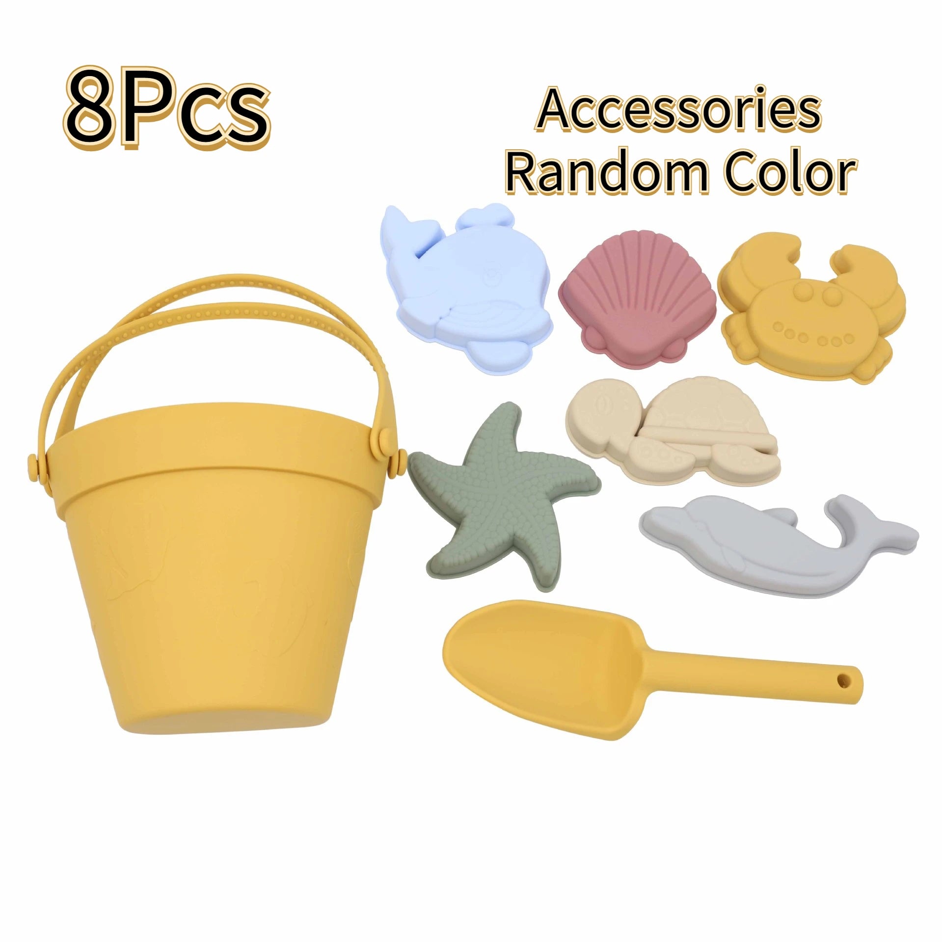 8Pcs Summer Beach Toys Kids Soft Silicone Sandbox Set Beach Game Toy Send Children Beach Play Sand Water Play Tools Swim Game