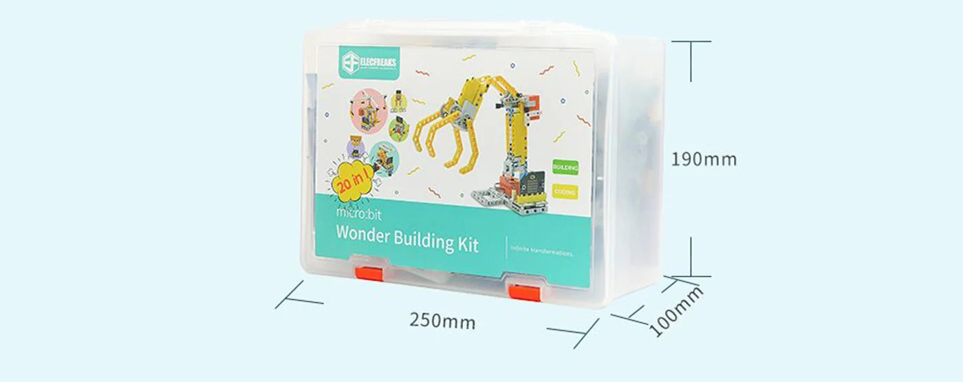 ELECFREAKS Micro:bit 32 IN 1 Wonder Building Kit Wukong Expansion Board for Puzzle Building Blocks Microbit Kids Fun Coding STEM