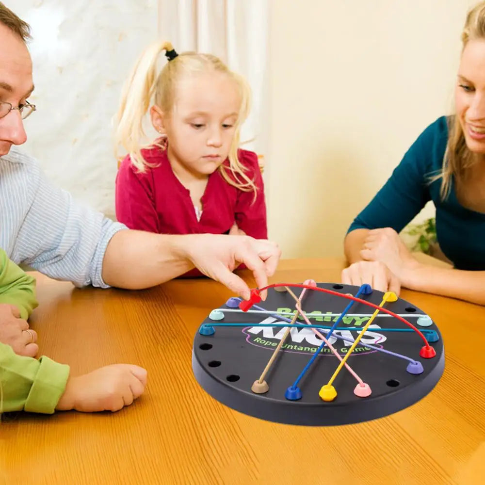 Kid Rope Knots Toys Colorful Lacing Toys Board Game Fun Twisted Tangler Rope Sorting Logic Thinking Challenge Strategy Tablegame