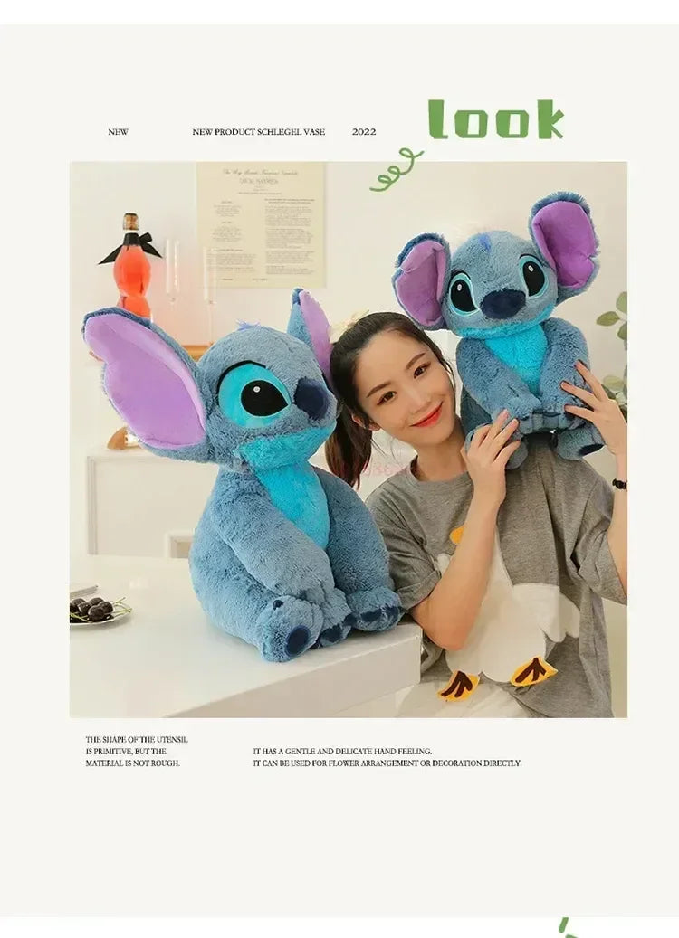 Stitch Disney Giant Size Lilo Plush Stuffed Doll Cartoon Kawaii Animal Couple Sleeping Pillow Softmaterial Toys Children Gifts