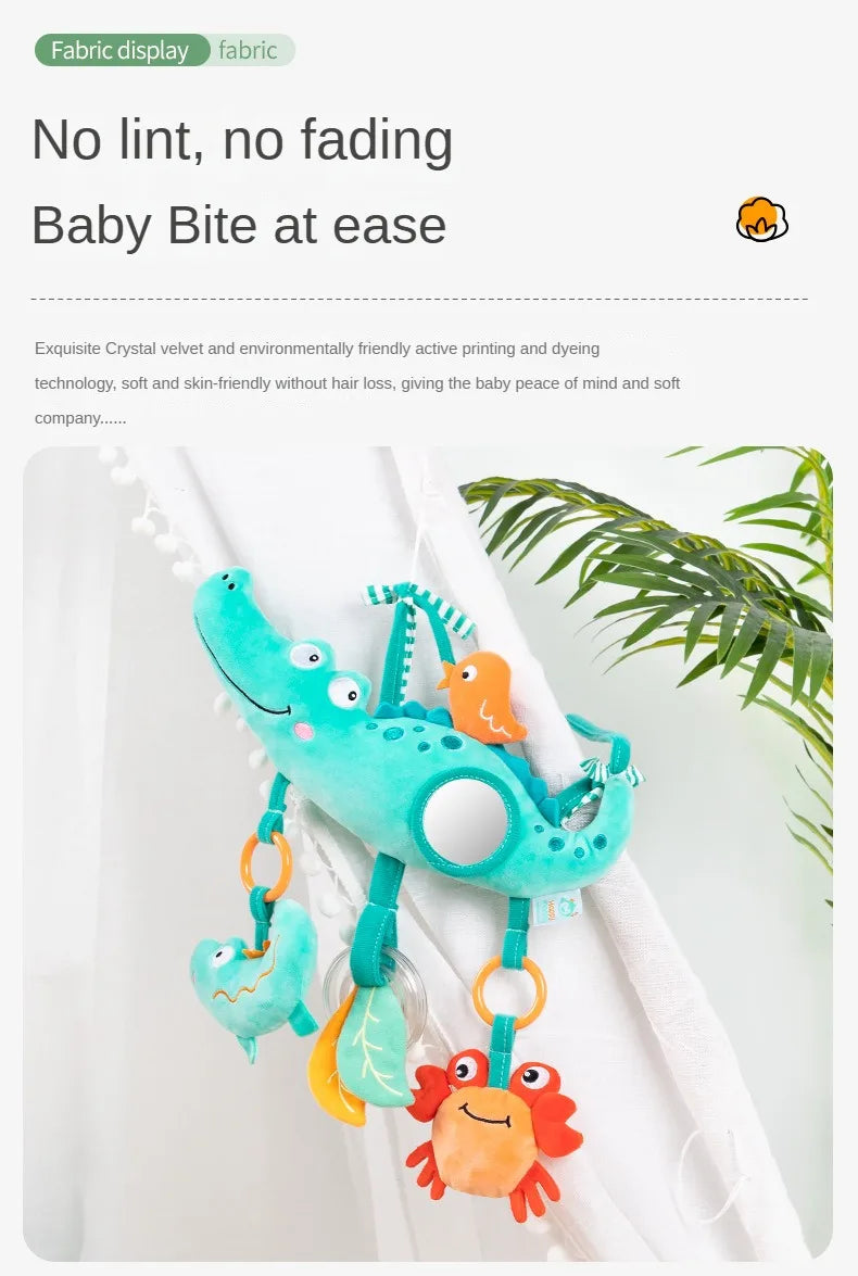 Baby Hanging Rattle Toys Plush Soft Animal Stuffed Handbells Educational Infant Development Handle Toys for Stroller Crib