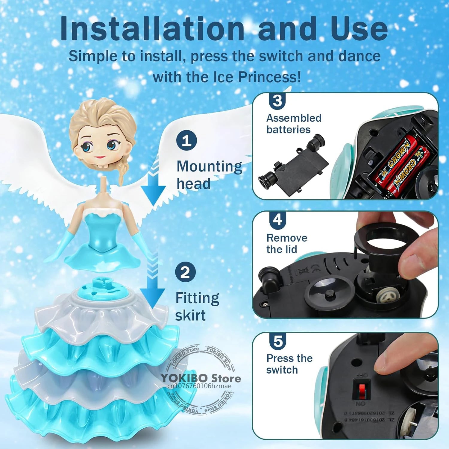 Dancing Princess Toys for Girls,Electric Cars Angel Doll with Colorful Flashing Lights & Singing Music Toys for Girls