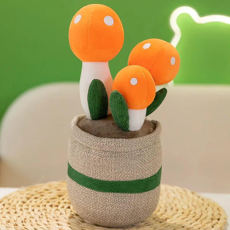 Kawaii Stuffed Plush Plants Lifelike Potted Plant Plush Doll Succulent Pine Tree Cake Bamboo Cactus Pillow Cushion Toy Decor