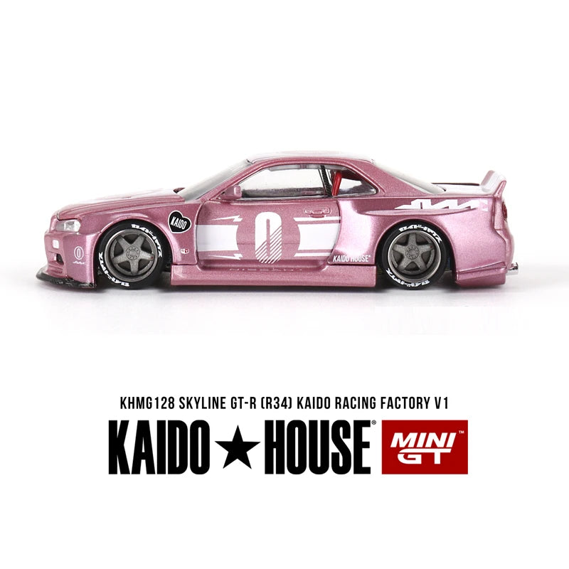 Kaido House Skyline GTR R34 Pink KAIDO RACING FACTORY V1 alloy car model 128
