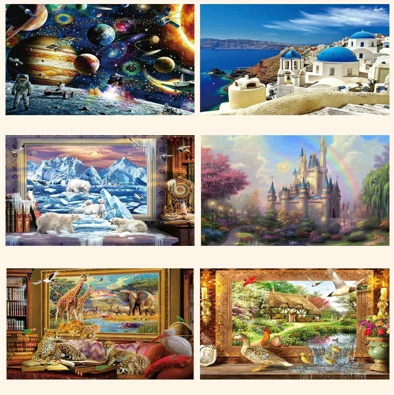 Adult Jigsaw Puzzle 1000 Pieces Puzzle Toys Landscape Animation Paper Puzzle Decorative Painting Exercise Brain Thinking