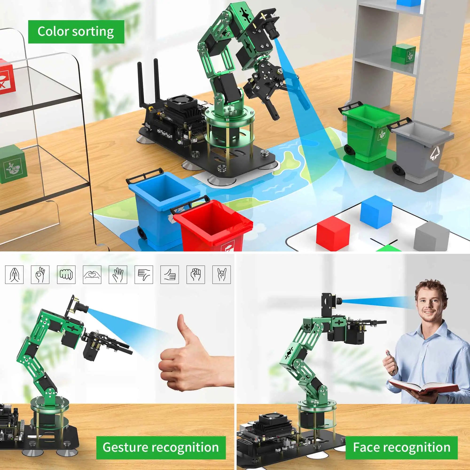 Yahboom 6DOF AI Visual Robotic Arm ROS Robot Kit Artificial Intelligence Robot with 15KG 6KG Servo for Jetson NANO 4GB CE ROHS