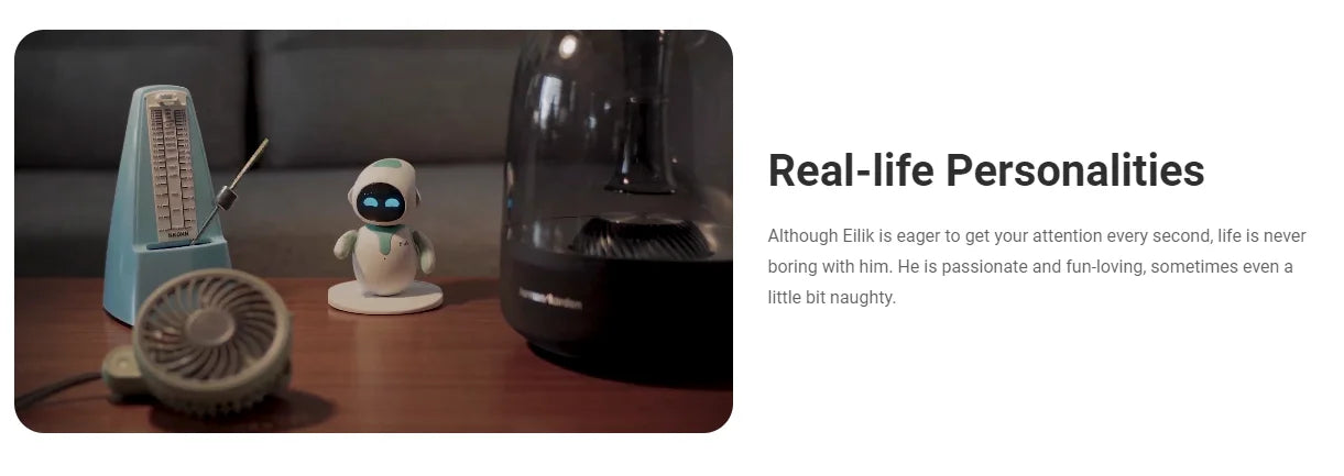 Eilik Smart Robot Pet Toy AI Emotional Intelligent Companion Pets Robot Touch Intractive Desktop Toys Children Adult Fun Gifts