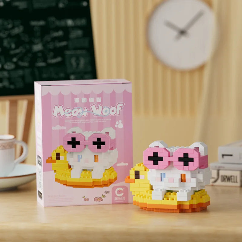 New 24 Styles Kawaii Pet Cat/Dog Small Particle Building Blocks Educational Room Decoration Children's Christmas Gifts
